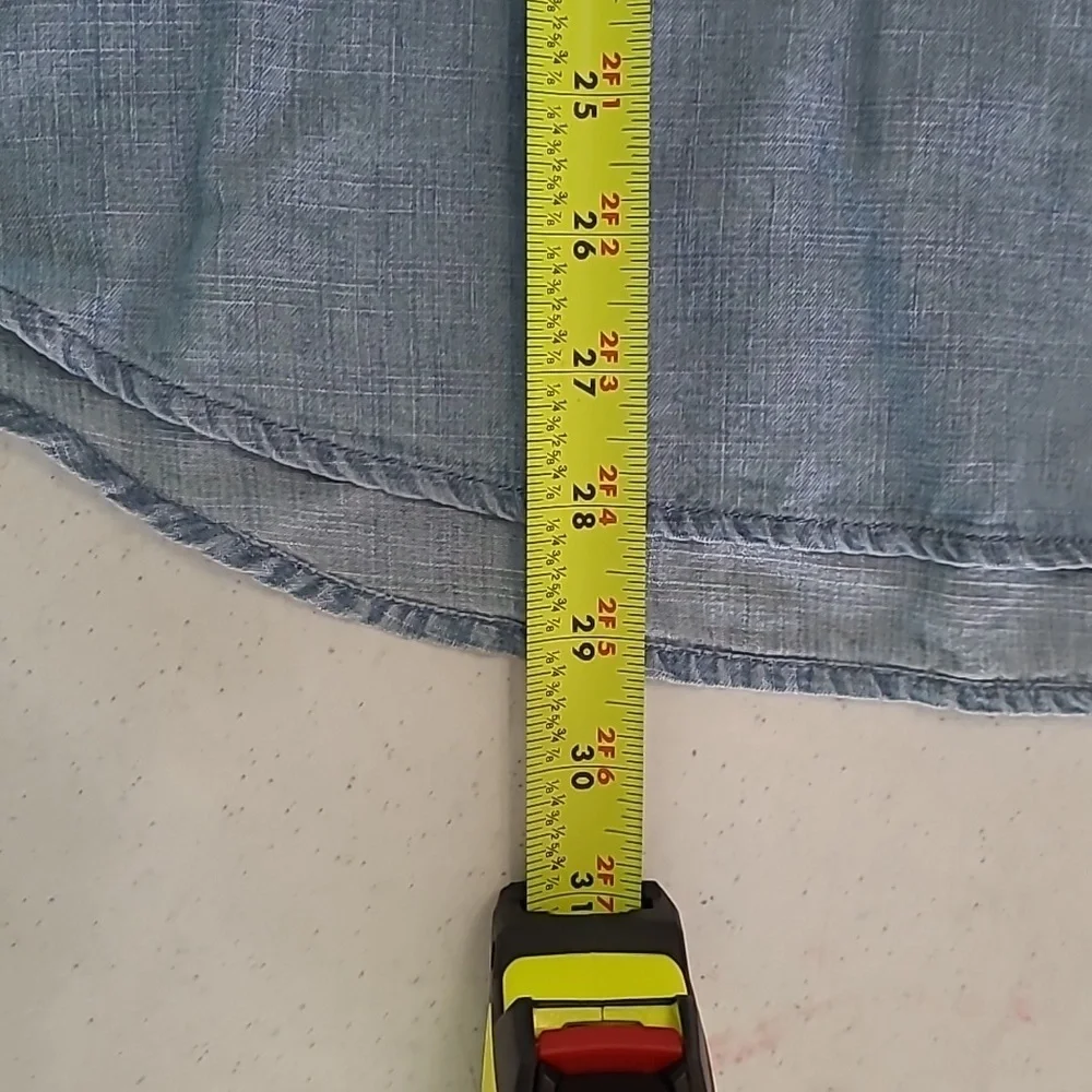 NWT Time and Tru Light Blue Chambray Blouse with Square Neck size XL (16-18) - Picture 6 of 8